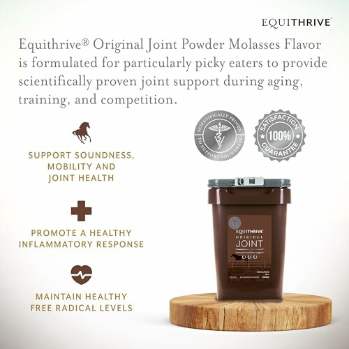 Equithrive Original Joint Powder Molasses Flavor for joint support.