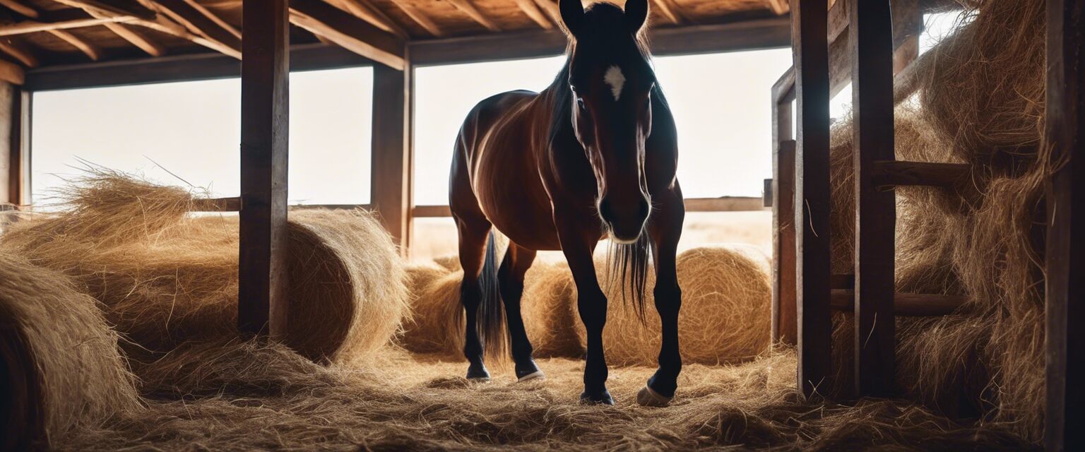 Healthy horse enjoying its feed