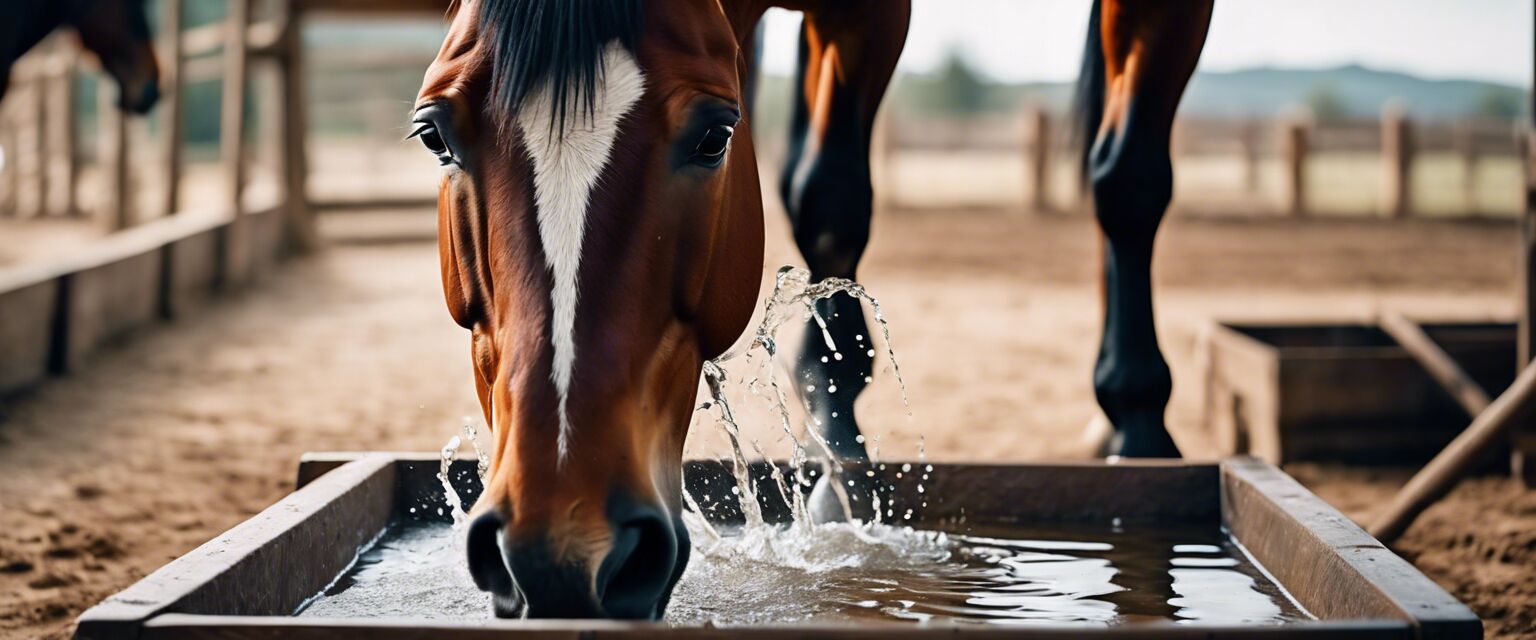 Horse drinking water