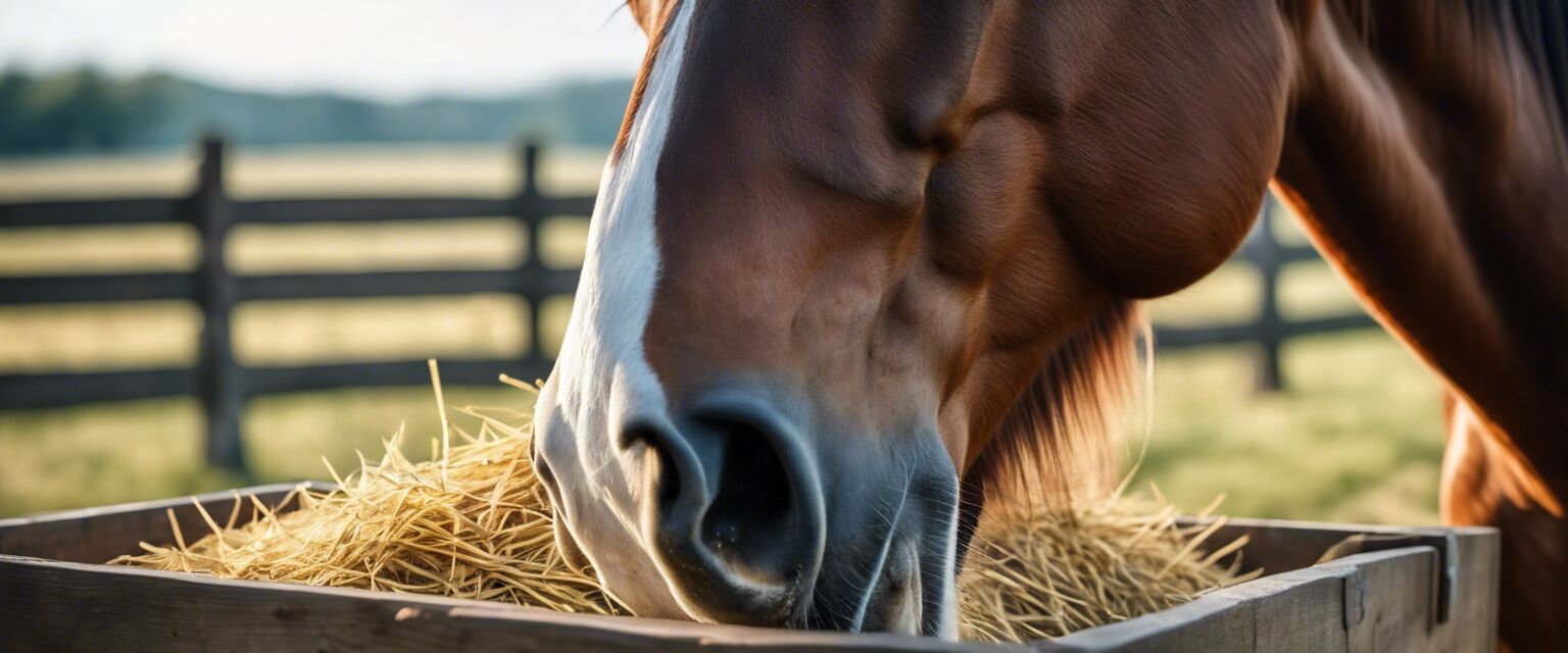 Horse eating hay