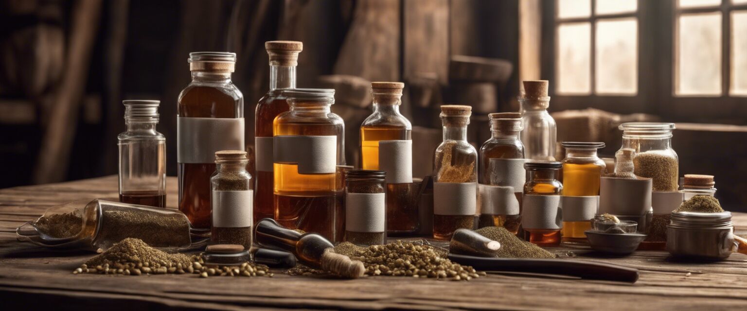 Horse supplements on a table