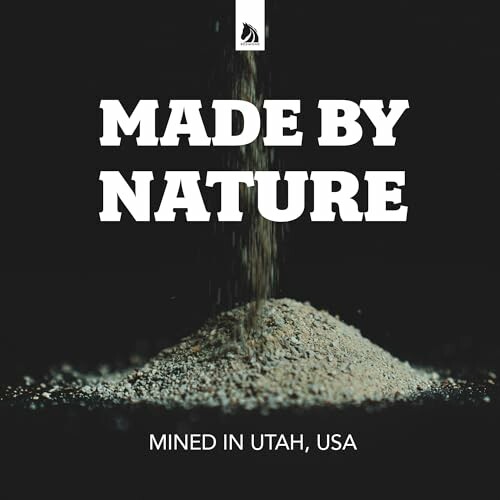 Pile of minerals with text 'Made by Nature, Mined in Utah, USA'