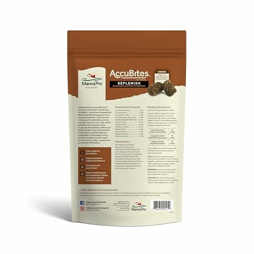 Manna Pro AccuBites Replenish pet supplement packaging.