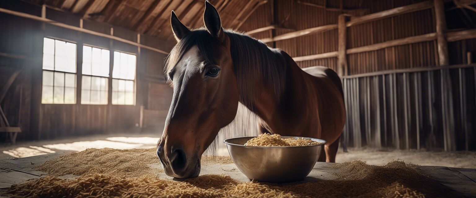 Senior horse eating