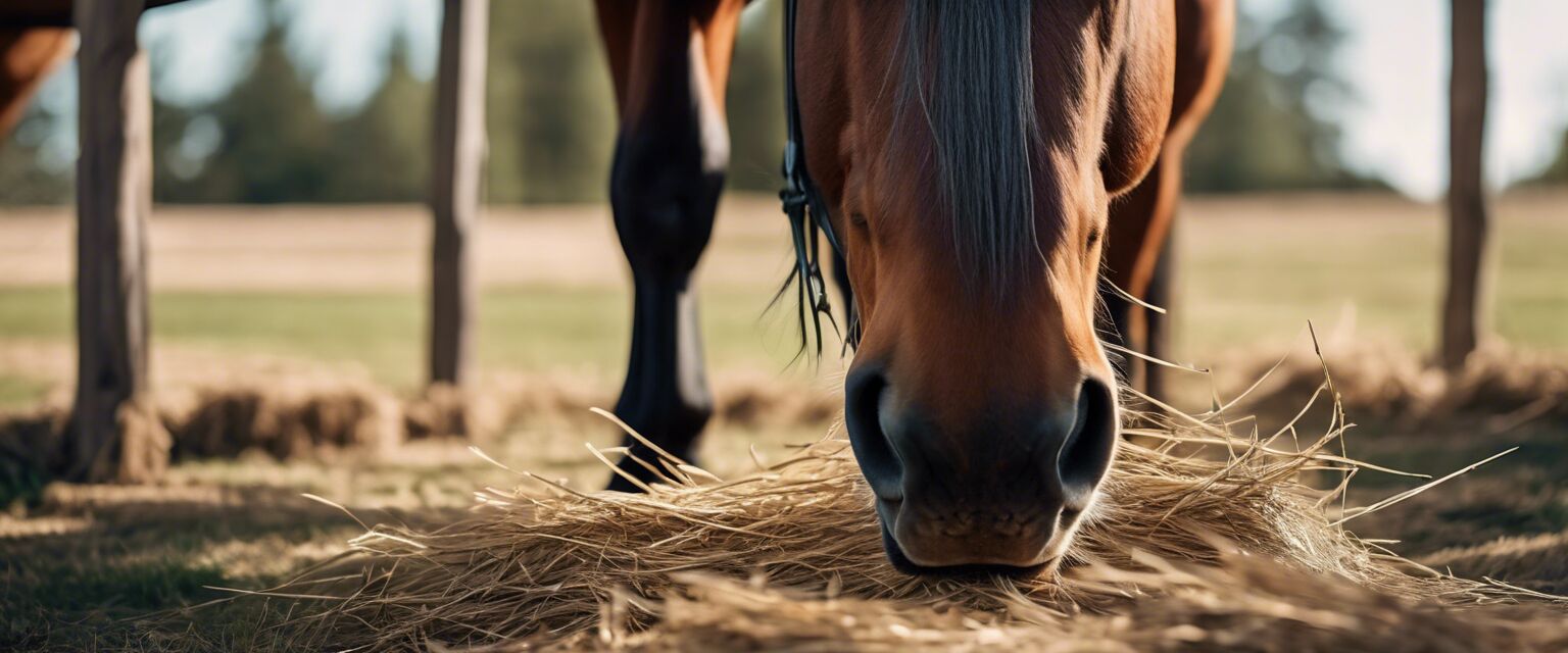 Horse feeding in summer